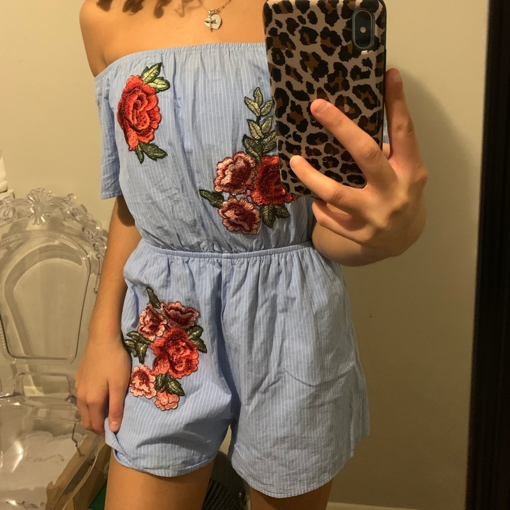 Romper with Flower patches